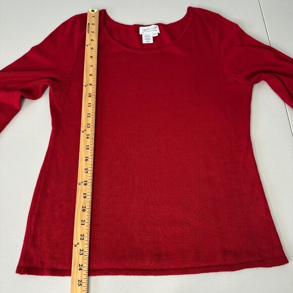 Spirit by Coldwater Creek Pullover Sweater Size M Red Silk Cashmere Blend - Picture 6 of 8